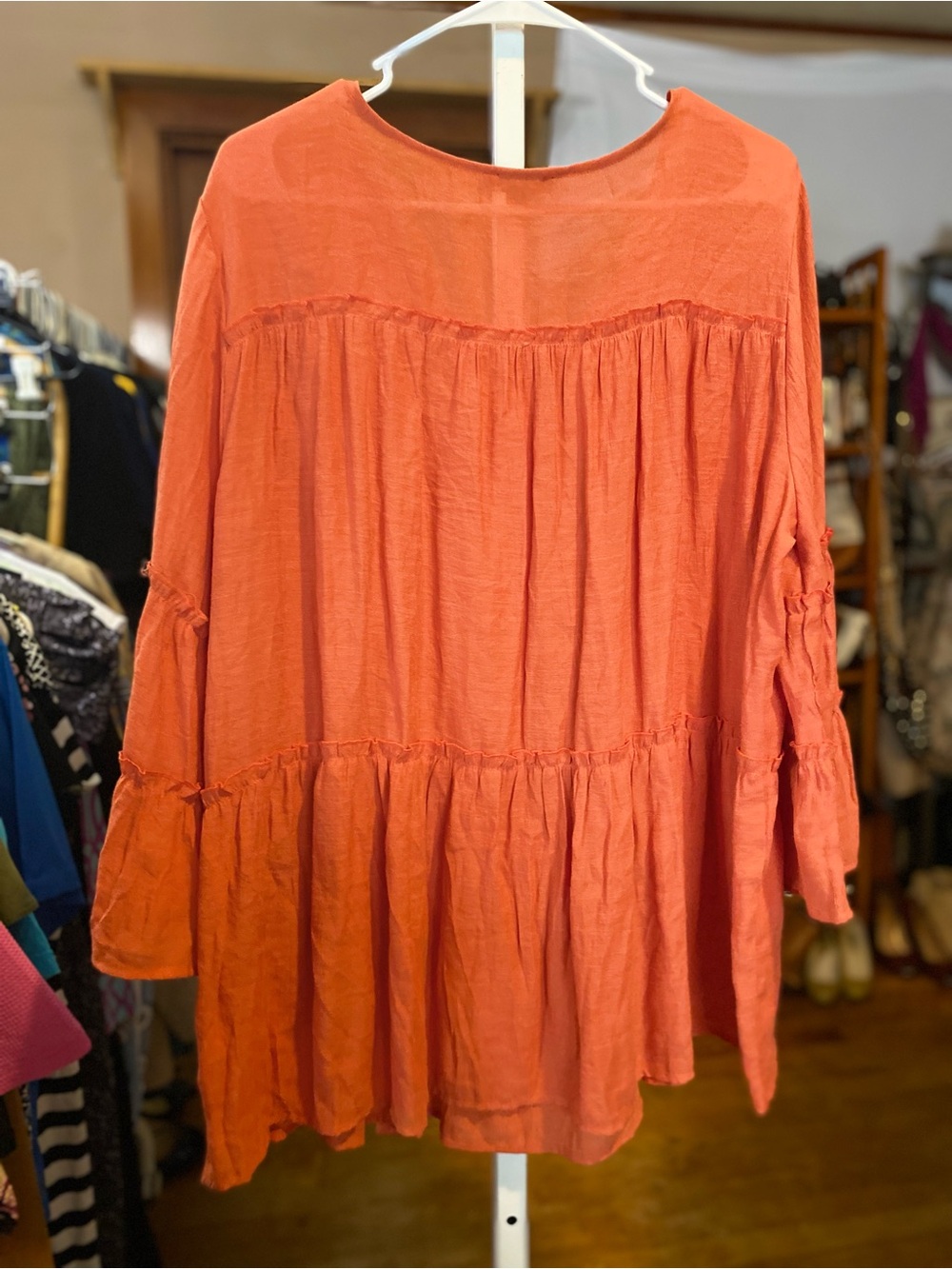 Cocomo Burnt Orange Tiered Peasant Tunic - Picture 4 of 4